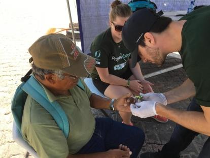 A Projects Abroad Public Health internship student in Belize is seen testing blood sugar levels whilst on his work experience placement. Assist local doctors and gain valuable public health work experience with Projects Abroad whilst on a Public Health internship in Belize.